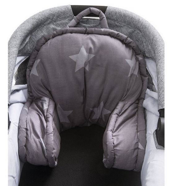 BabyTrold Kinderwagenkissen - Sterne - grau