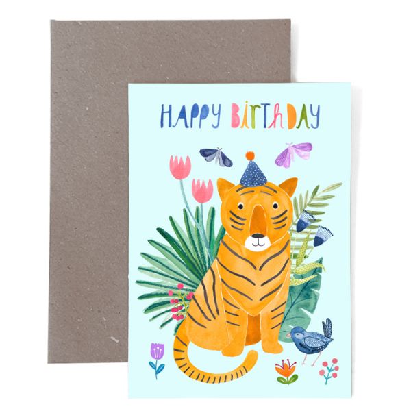 Frau Ottilie Grußkarte zum Geburtstag - Happy Birthday - Tiger