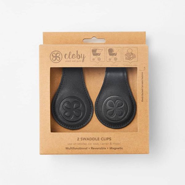 Cloby - Magnetclips aus Leder schwarz